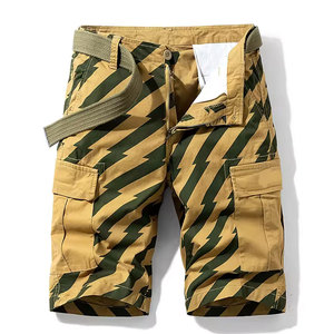 Shorts cargo pour homme, taille mi-haute, respirants, en toile, avec poches, fermeture à cordon, séchage rapide, 100% coton, style décontracté - Product Image 6