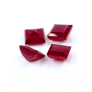 Rubis naturels de Bangkok, carrés calibrés de 10 mm, pierres précieuses de rubis naturelles facettées pour la fabrication de bijoux, prêtes à l'emploi - Product Image 2