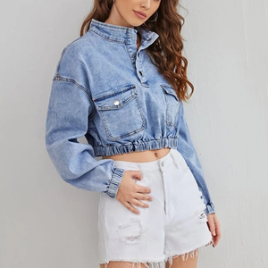 Women's PU Leather Motorcycle Trucker Jacket Full Sleeve Slim Fit Zipper Closure Solid Color <b>Drop</b> Shoulder Short Length Utility - Product Image 4