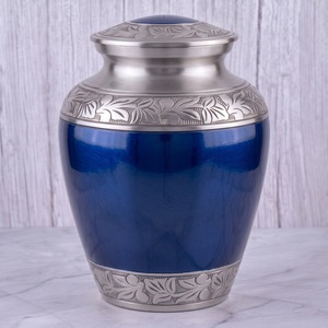 Gold and Silver <b>Rings</b> Brass Adult Cremation Urn with polished surface <b>for</b> Human <b>Ashes</b>, Funeral Memorial and Burial Urn - Product Image 3