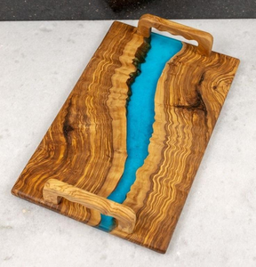 Handmade Customizable Durable <b>Epoxy</b> Resin Wood Tray with Modern Design for Serving Food <b>Coffee</b> Tea Wine Restaurant Home Decor - Product Image 5