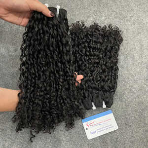 Top selling product Black Steam Pixie Curly Raw Hair Bundle Weft Hair Extensions No Shedding No <b>Tangles</b> - Product Image 4