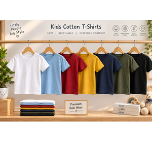 T-shirt en coton lavé au silicone pour enfants, le plus vendu, doux, confortable, respirant, élégant, décontracté, pour tous les jours, en promotion - Product Image 2