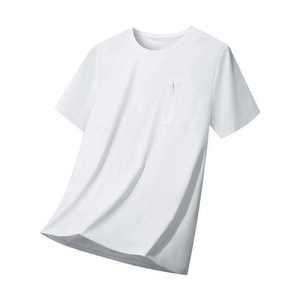 Camiseta Casual de Manga Corta para Hombre, Algodón de Alta Calidad, Color Negro, con Bolsillo con Cremallera, Transpirable, Corte Ajustado, Ropa Deportiva de Verano - Product Image 6