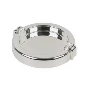 Outdoor friendly metal <b>ashtray</b> with wind shield design thick walls and practical shape for patios gardens and terraces - Product Image 1