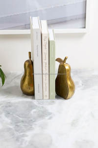 Minimalist Brass <b>Bookends</b> for Shelves and Desks – Sturdy, Decorative, and Perfect for Organizing Books - Product Image 3