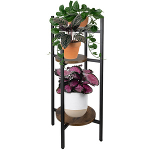 Jardinière moderne en métal gris martelé avec support en fer noir |   Pot de plantes succulentes d'intérieur industriel pour la décoration de la maison et du bureau - Product Image 6