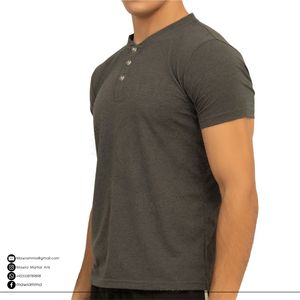Camisa de Hombre con Logotipo Personalizado, Manga Corta, Corte Ajustado, 100% Algodón Tejido, Cuello con Botones, Secado Rápido, Transpirable, Ropa Casual para Exteriores, OEM - Product Image 2
