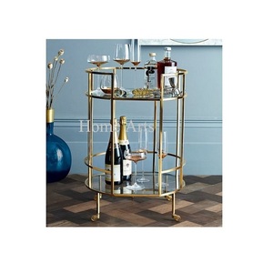 Customized Shape And Size Cart <b>Trolley</b> Black Color Iron And Glass Frame Serving Tea And Coffee Serving Cart <b>Trolley</b> - Product Image 6