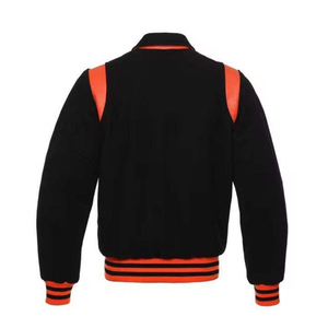 Mens <b>Red</b> White Varsity Style Jacket Shoulder Inserts Stand Striped Ribbed Trim Urban Streetwear Fashion Outerwear Hooded - Product Image 3