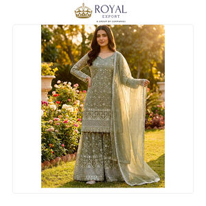 ชุดชาราร่าผ้าไหมคุณภาพสูงจากอินเดีย ดีไซน์เนอร์คอลเลคชั่นสุดหรู พร้อมงานปักเลื่อมและผ้าคลุมไหล่ ขายดีมาก - Product Image 5