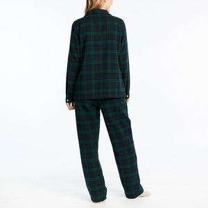 Conjunto de Pijamas Térmicos de Invierno para Mujer, Manga Larga, Diseño Personalizado a Cuadros, Franela y Felpa - Product Image 2