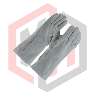 Leather Welding Gloves Gray Cotton Lining Full Safety Gloves Breathable Tear-Resistant Anti-static Silicone-free Heat-Insulating - Product Image 2