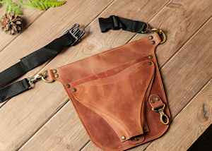 Étui de rangement professionnel de luxe en cuir pour ciseaux de barbier avec protection anti-odeur LBSH-0021 - Product Image 6