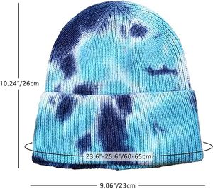 Gorro de Punto Acrílico con Estampado Tie Dye, Personalizable al por Mayor, Unisex, para Invierno - Product Image 4