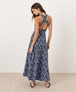 Vestido Maxi Dulce con Cuello Redondo y Tirantes Cruzados en la Espalda con Bolsillos, Vestido Ajustado de Línea A para Mujer, Tejido Transpirable, Vestido de Verano - Product Image 5