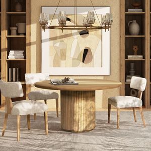 Set di 2 Sedie da Pranzo Louise in Ciniglia Beige Travertino con Schienale Diviso Imbottito - Product Image 2