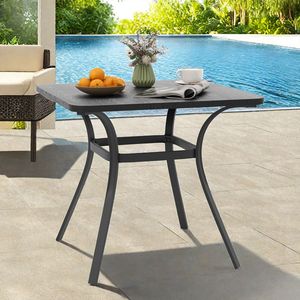 Tavolo da pranzo da esterno da 32 pollici con 4 gambe curve, tavolo da patio quadrato in metallo - Product Image 1