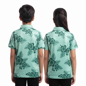 Polo à imprimé floral pour enfants, hauts décontractés unisexes à manches courtes, vêtements de sublimation pour garçons et filles, vente en gros - Product Image 6