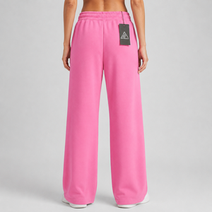 2026 New Arrived Casual Wear Long <b>Drawstrings</b> Elastic Waist Flare Sweatpants Wide Bottom Breathable Solid Color <b>Trousers</b> - Product Image 2