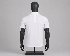 Polo gaufré pour homme, col mandarin blanc personnalisé, manches courtes, respirant, vêtement de sport performant, uniforme d'équipe, fournisseur OEM - Product Image 2