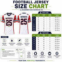 Jersey Sepak Bola Amerika Kustom 100% Poliester Bernapas Cepat Kering Ukuran Besar OEM Label Pribadi untuk Tim Klub Liga