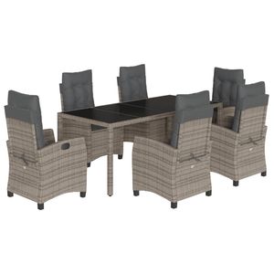 Set da Pranzo da Giardino per 6 Persone in Rattan, Arredamento da Esterno Resistente alle Intemperie, Stile Contemporaneo - Product Image 2