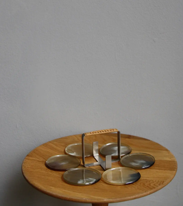 Stylish Eco-Friendly Round Cow Buffalo Horn Coaster Set for <b>Beer</b> Mugs and Coffee/Tea <b>Tables</b> Natural - Product Image 1