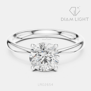 Bague de mariage ronde 1,44 carat, bijoux fins, certifiée IGI, or blanc 14 carats, diamant de laboratoire, bague de fiançailles et d'anniversaire - Product Image 1