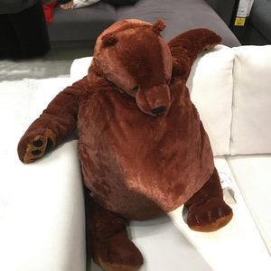 OUKEYI Ours en peluche, jouet d'ours de simulation, poupée en peluche géante, ours en peluche marron foncé à câliner - Product Image 2
