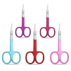 Ciseaux à sourcils ergonomiques en acier inoxydable anti-poussière pour couper les poils du nez et des cils - Product Image 1