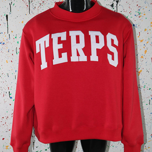 Sudadera TERPS RED con cuello alto, 100% BLANCA, con apliques bordados, cuello ancho, URBAN PRODUCTIONS - Product Image 1