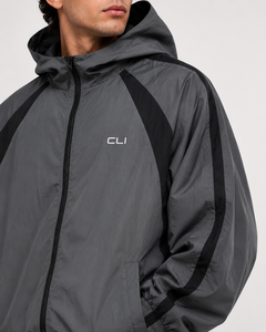 Survêtement unisexe en nylon coupe-vent surdimensionné avec fermeture éclair, panneau contrastant, logo personnalisé, veste coupe-vent imperméable et pantalon de jogging – Vente en gros - Product Image 2