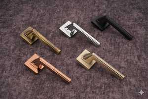 Modern Door <b>Handles</b> Black Green Matte Gold Accent Minimalist Design Interior Hardware Easy Installation Ambidextrous Fit - Product Image 2
