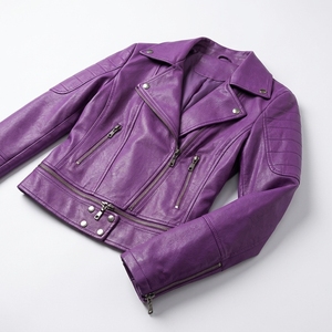 Nueva Chaqueta de Cuero para Mujer, Estilo Casual, Color Sólido, Fabricada con Cuero Genuino de la Mejor Calidad - Product Image 6