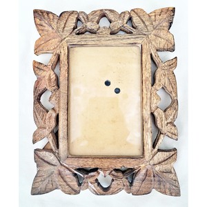 Ornate Handmade Wooden Photo <b>Frame</b> Rectangular Vertical Tabletop Decorative Carved Leaves Design - Product Image 6