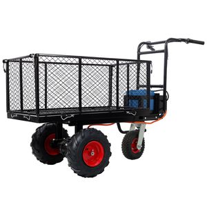 Carrello Elettrico da Giardino con Motore 24V DC 700W, Capacità di Carico 300 Kg, Carrello Ribaltabile in Metallo per Trasporto - Product Image 2