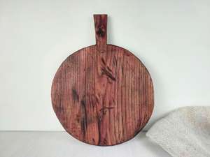 Planche à découper ronde en bois massif, style rustique vintage, pour décoration de ferme, intérieur de maison, café, ou comme cadeau - Product Image 3