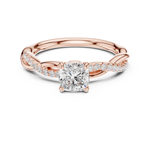 Anillo de Compromiso Clásico con Certificado IGI, CVD HPHT, Oro Sólido de 10k, 14k, 18k, Forma de Cojín, Diamante Cultivado en Laboratorio E VS1 para Mujer - Product Image 5