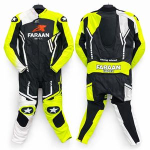 ชุดแข่งรถมอเตอร์ไซค์หนังสีเหลืองนีออนดำแบบชิ้นเดียว ชุดป้องกันสำหรับขี่รถมอเตอร์ไซค์แบบมืออาชีพ ผู้ผลิต OEM - Product Image 1
