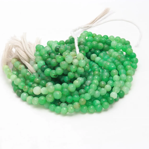 Cuentas redondas facetadas de crisoprasa Natural, cuentas redondas sombreadas largas de 7-9mm y 14 pulgadas para hacer joyas, piedras preciosas sueltas - Product Image 4