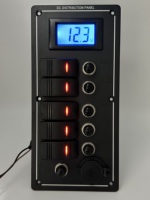 Panneau de commutation à 5 interrupteurs à bascule 12V DC avec protection contre les surcharges, voltmètre et prise de courant, idéal pour voitures, camions, bateaux, camping-cars