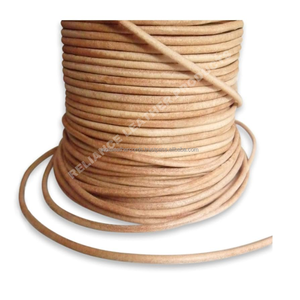 2.5mm véritable cordon en cuir de daim 2mm rond finition naturelle fournitures de bijoux - Product Image 1