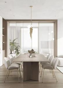 Daystar Trade Light Luxury Modern Solid Wood <b>6</b>-Seater <b>Dining</b> <b>Table</b> <b>and</b> <b>Chair</b> Combination for High-end Villa Customization - Product Image 2