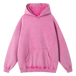 Sudadera con Capucha de Felpa 100% Algodón con Lavado Ácido para Hombre, Diseño Sólido con Cremallera, Básica con Capucha de Invierno, Estampado Digital, Teñido Liso - Product Image 4