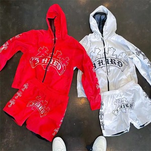 Conjunto de Sudadera con Capucha y Chaqueta Corta de Poliéster y Nailon, Estilo Casual Urbano, con Logotipo Personalizado OEM, para Hombre y Mujer - Product Image 1