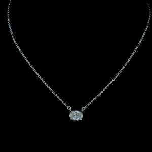 Pendentif délicat en diamant naturel solitaire de 1 carat de forme ovale en or 14 carats avec diamant naturel de clarté I1 fantaisie et finition lumineuse - Product Image 1