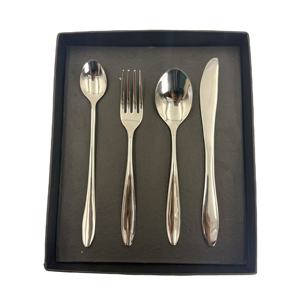 Luxurious <b>Cutlery</b> <b>Set</b> Stainless Steel Silver-plated Knife Fork Spoon with Elegant Handles Perfect <b>Portability</b> for Dining - Product Image 1