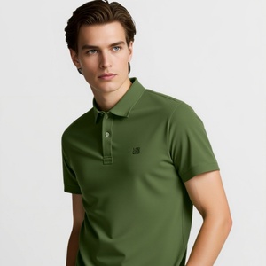 Premium Quality Custom Men Knitted for Shirt 220g Silk/Cotton <b>Blend</b> Soft Breathable Front Embroidered Blank Slim Fit - Product Image 1