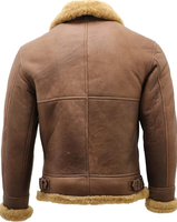 Blouson aviateur décontracté pour homme en cuir véritable imperméable, grande taille, respirant et écologique
